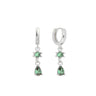 Adelaine drop huggies Silver/green - Smoothie London - Sterling Silver