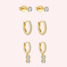 All rounder ear party gold - Smoothie London - Sterling Silver