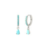 Amalfi Drop Huggies Aqua/Silver - Smoothie London - Sterling Silver