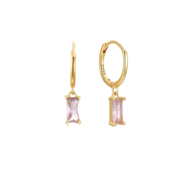 Baguette Huggies gold/pink - Smoothie London - Sterling Silver