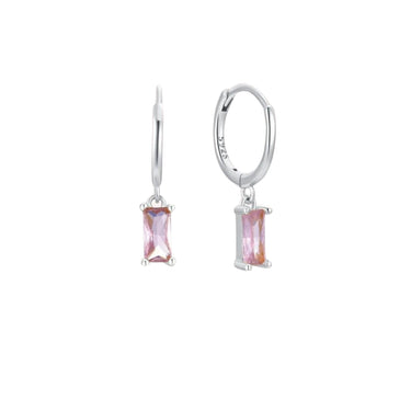 Baguette Huggies silver/pink - Smoothie London - Sterling Silver