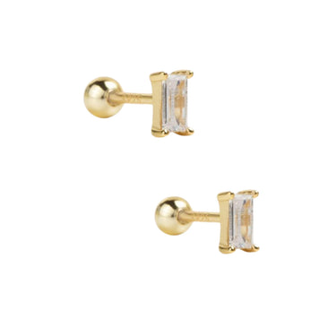 Baguette Studs gold/clear - Smoothie London - Stainless Steel