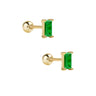 Baguette Studs gold/green - Smoothie London - Stainless Steel