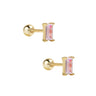 Baguette Studs gold/pink - Smoothie London - Stainless Steel