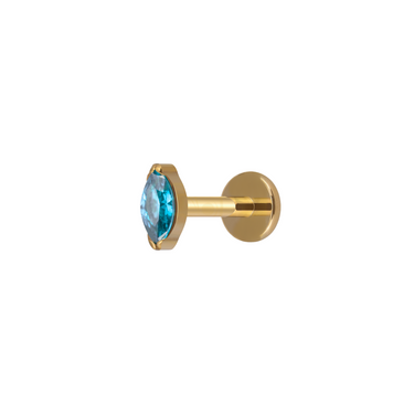 Oval Marquise Flatback Gold/Blue