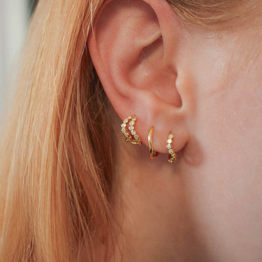 Bubble wave huggies gold - Smoothie London - Sterling Silver