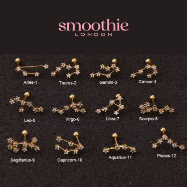 Cosmic Zodiac stud - Smoothie London - Stainless Steel