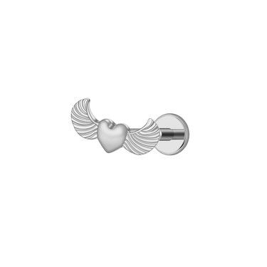 Cupid's heart flatback silver - Smoothie London - Titanium