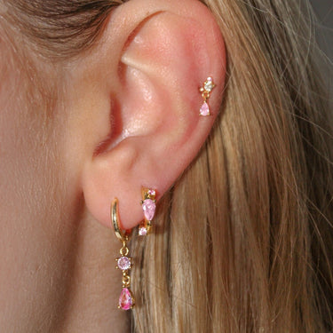 Dangle flaback Pink/Gold - Smoothie London - Sterling Silver