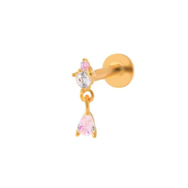 Dangle flaback Pink/Gold - Smoothie London - Sterling Silver