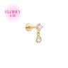 Elodey dangle stud gold - Smoothie London - Sterling Silver