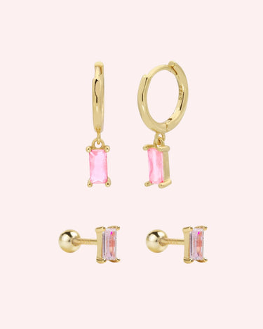 Essential ear party set pink/gold - Smoothie London - Sterling Silver