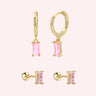 Essential ear party set pink/gold - Smoothie London - Sterling Silver