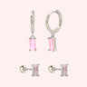 Essential ear party set pink/silver - Smoothie London - Sterling Silver