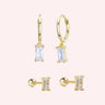 Essential Ear party set white/gold - Smoothie London - Sterling Silver