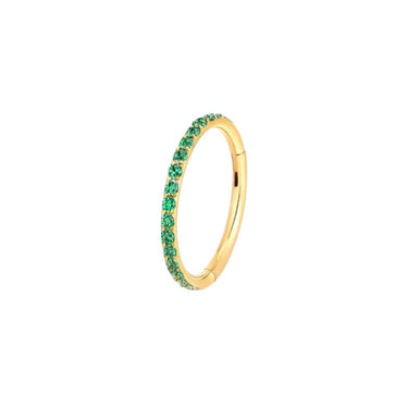 Eternity Pavé Clicker Gold/Green - Smoothie London - Stainless Steel