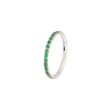 Eternity Pavé Clicker Silver/Green - Smoothie London - Stainless Steel