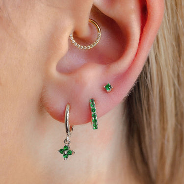 Everyday Ear Party Green/Silver - Smoothie London - Sterling Silver