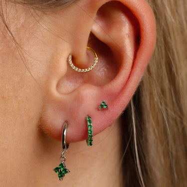 Everyday Ear Party Green/Silver - Smoothie London - Sterling Silver