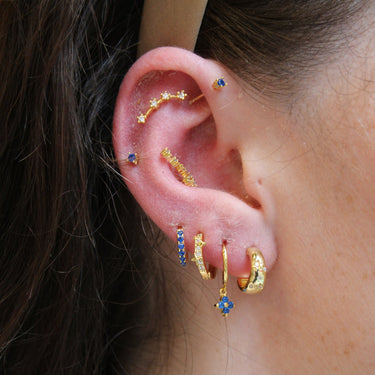 Everyday Ear Party Sapphire/Gold - Smoothie London - Sterling Silver