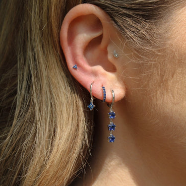 Everyday Ear Party Sapphire/Silver - Smoothie London - Sterling Silver