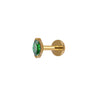 Oval Marquise Flatback Gold/Green - Smoothie London - Titanium