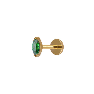 Oval Marquise Flatback Gold/Green - Smoothie London - Titanium