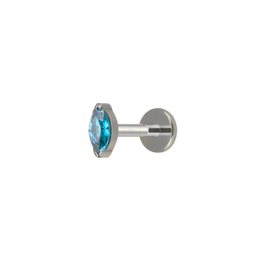 Oval Marquise Flatback Silver/Blue - Smoothie London - Titanium