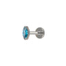 Oval Marquise Flatback Silver/Blue - Smoothie London - Titanium