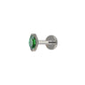 Oval Marquise Flatback Silver/Green - Smoothie London - Titanium