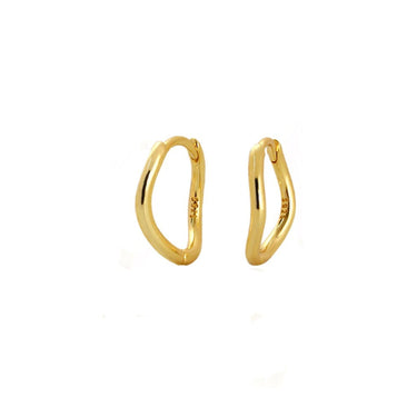 Plain wave huggies gold - Smoothie London - Sterling Silver