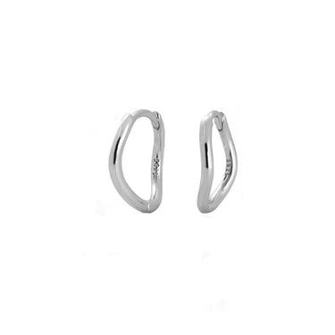 Plain wave huggies silver - Smoothie London - Sterling Silver