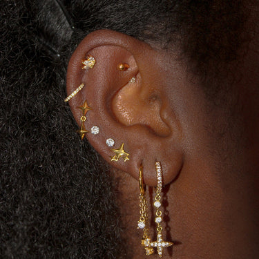 Sparkle Ear Party Set Gold - Smoothie London - Sterling Silver