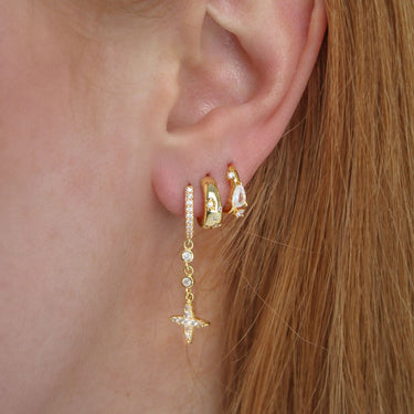 Wish upon a star hoops gold - Smoothie London - Sterling Silver