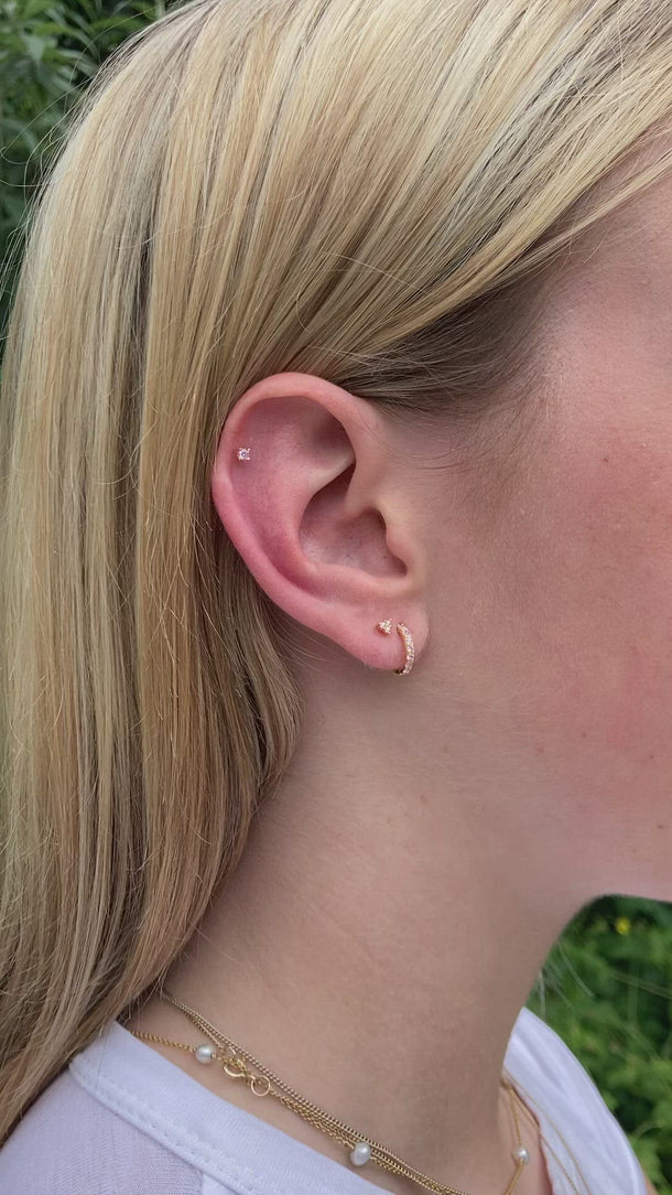 pink ear party, pink huggie hoops, baby pink earrings, pink gold earrings