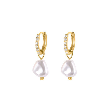 Champagne Pearl Huggies Gold - Smoothie London - Sterling Silver