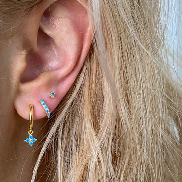 Everyday Ear Party Baby Blue/Gold - Smoothie London - Sterling Silver