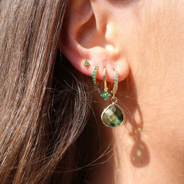 Everyday Ear Party Green/Gold - Smoothie London - Sterling Silver