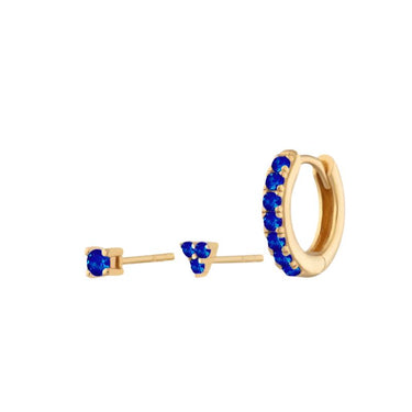 Everyday Ear Party Sapphire/Gold - Smoothie London - Sterling Silver