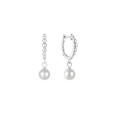 Ritz Pearl Hoops Silver - Smoothie London - Sterling Silver