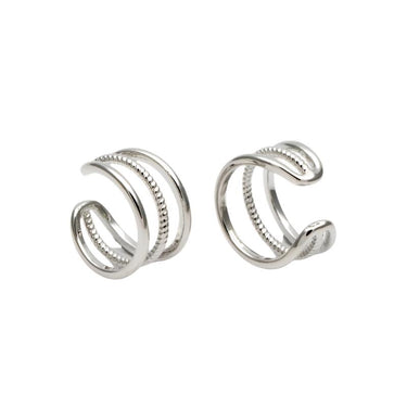 Triple Band Silver Ear Cuff - Smoothie London - Stainless Steel